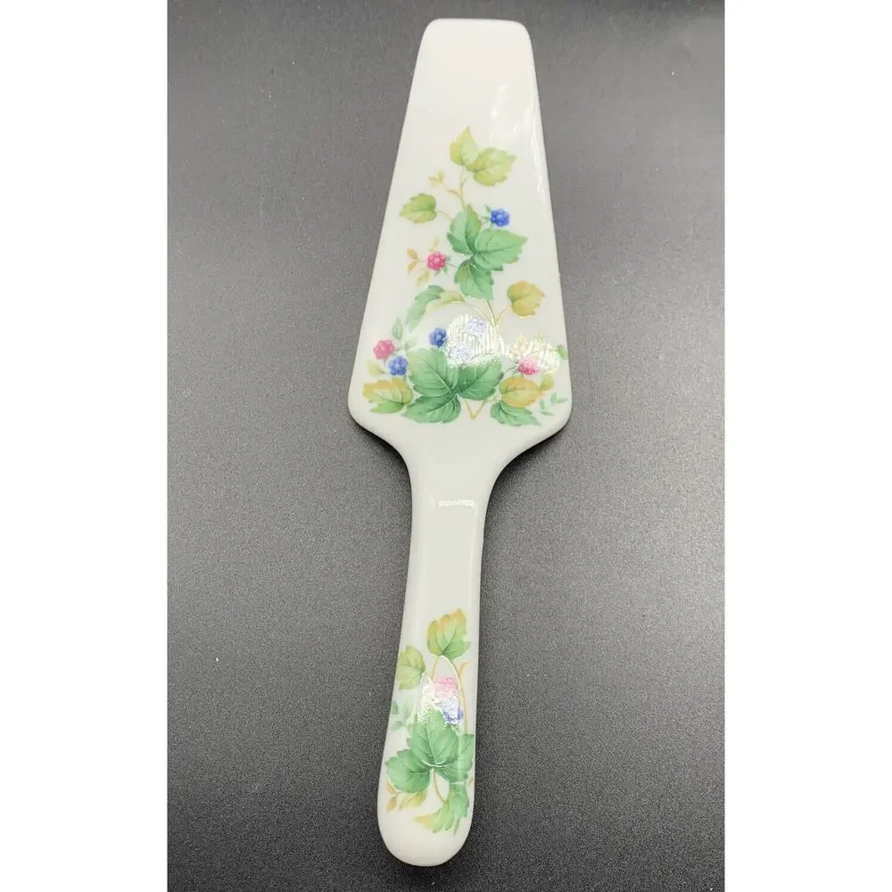 Vintage Andre by Sadek Cake serving Plate Spatula NIB Vineyard 10” Gold Rim Japa - Picture 3 of 9